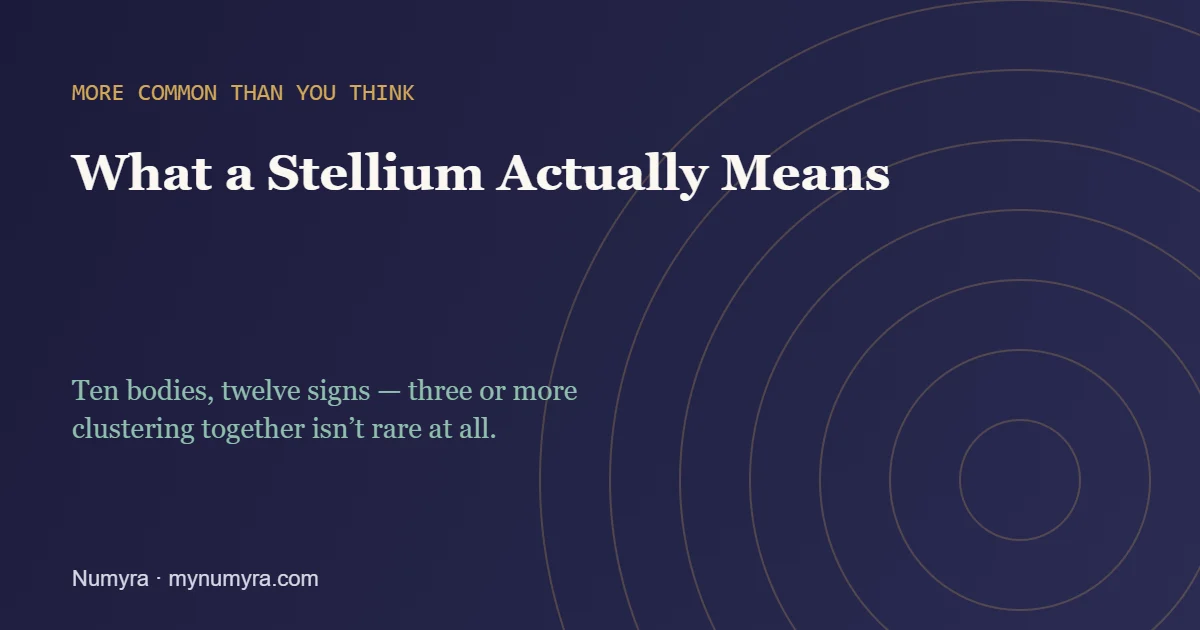 Concentric rings representing a cluster of planets in astrology, a stellium